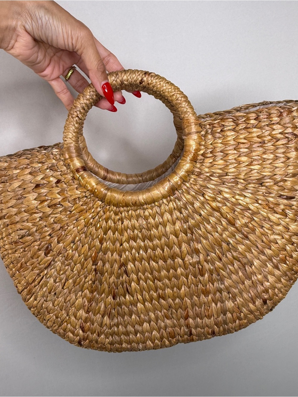 JADEtribe Woven Straw Tote Bag | Coastal Grandmother Beach Market Bag - Picture 5 of 10